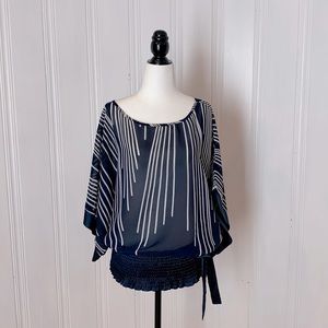 Navy sheer LIMITÉ blouse